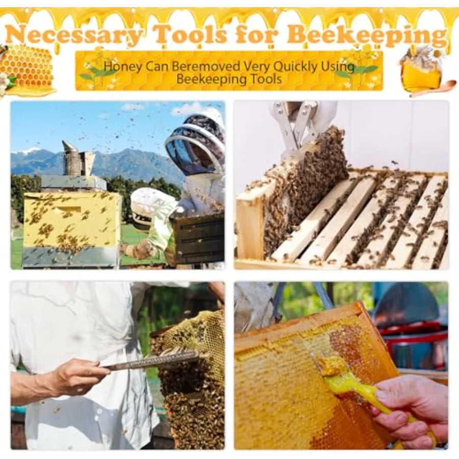 12Pcs Beekeeping Supplies Bee Keeping Starter Kit Bee Keeping Supplies-All Beekeeping Tools Honey Bee Hive Tools Bee Smoker Kit