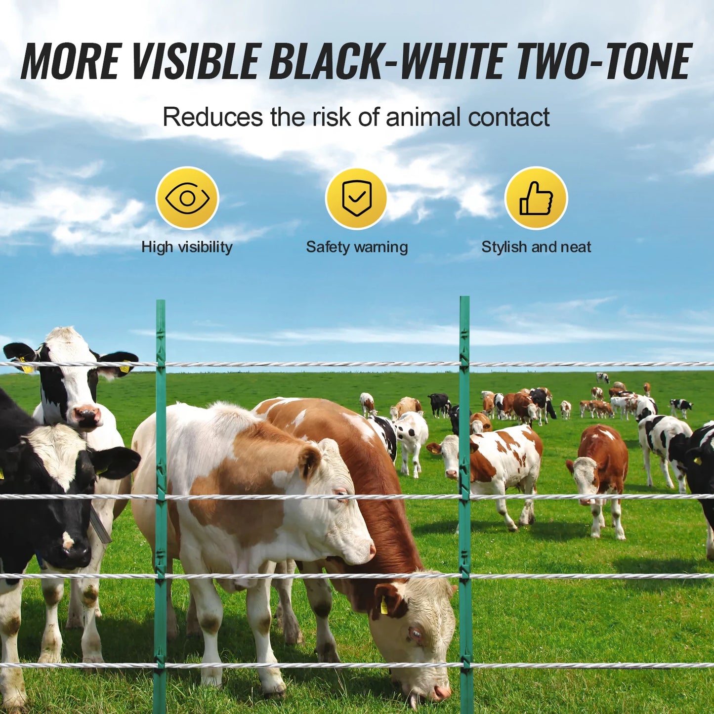 Electric Fence Wire Portable Polywire 6 Stainless Steel Strands for Reliable Conductivity and UV Fence Rope Line for Horse