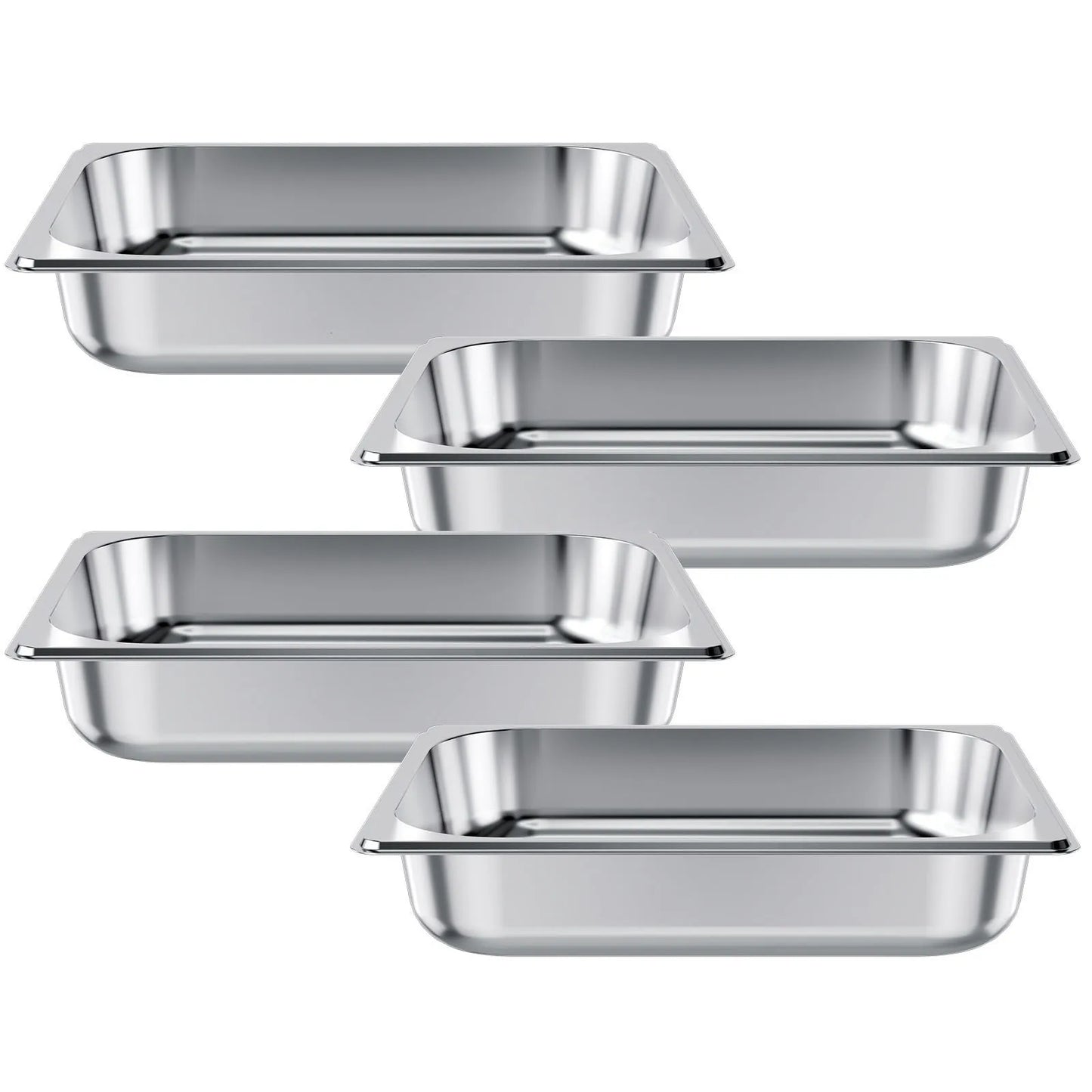 2 4 6 Pack Stainless Steam Hotel Pan 1/2 Size Table Steam Pan Anti Jam Restaurant Supplies Rustproof Catering Storage