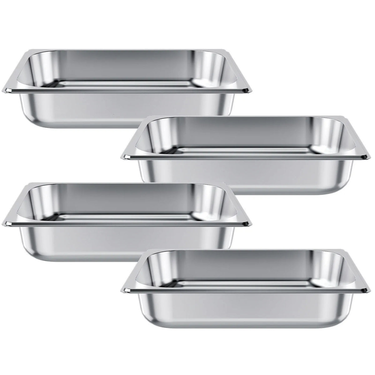 2 4 6 Pack Stainless Steam Hotel Pan 1/2 Size Table Steam Pan Anti Jam Restaurant Supplies Rustproof Catering Storage
