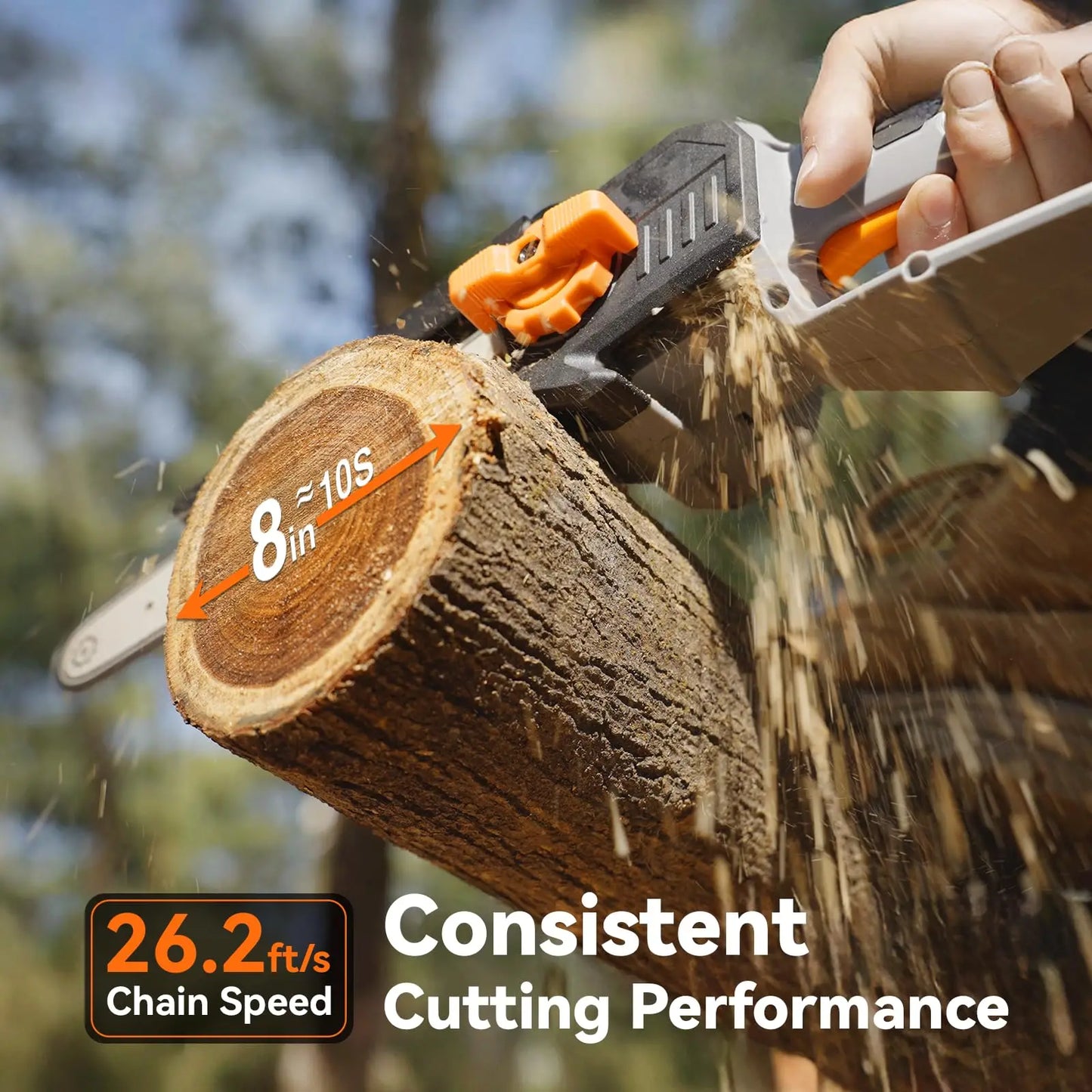8" Extendable Pruning Saw Garden Tree Pruner Chainsaw Adjustable 15Ft 180° Rotatable Pole Saw With 2 4000mAh Batteries