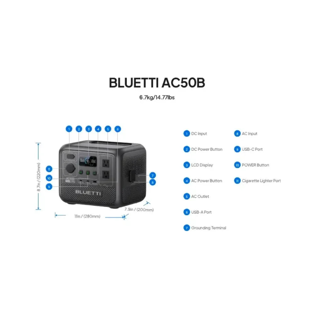 AC50B Portable Power Station | 700W 448Wh Compact Reliable Energy for Outdoor and Emergency Use