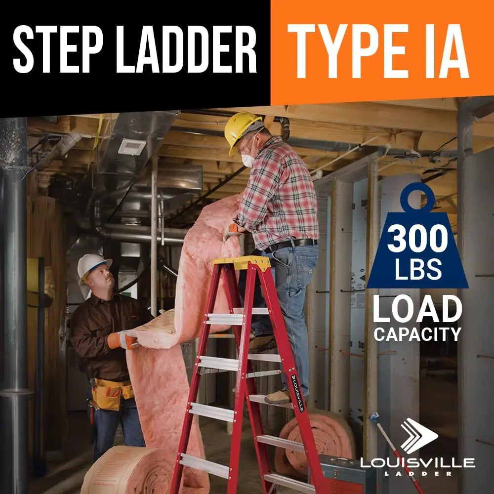 4-Foot Fiberglass Step Ladder, 300-Pound Capacity, Type IA, Heavy Duty