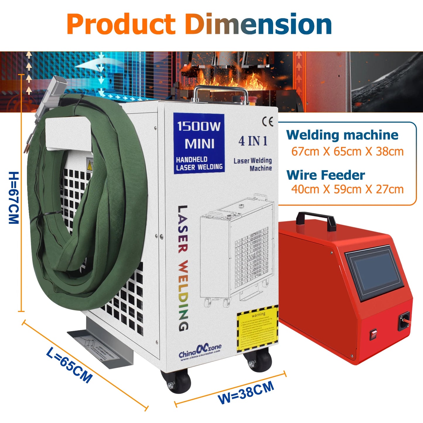 1500W BWT 4-in-1 Fiber Laser Welding Machine Industrial Laser Rust Remover Water Cooling Metal Cleaning Welding Cutting Welder