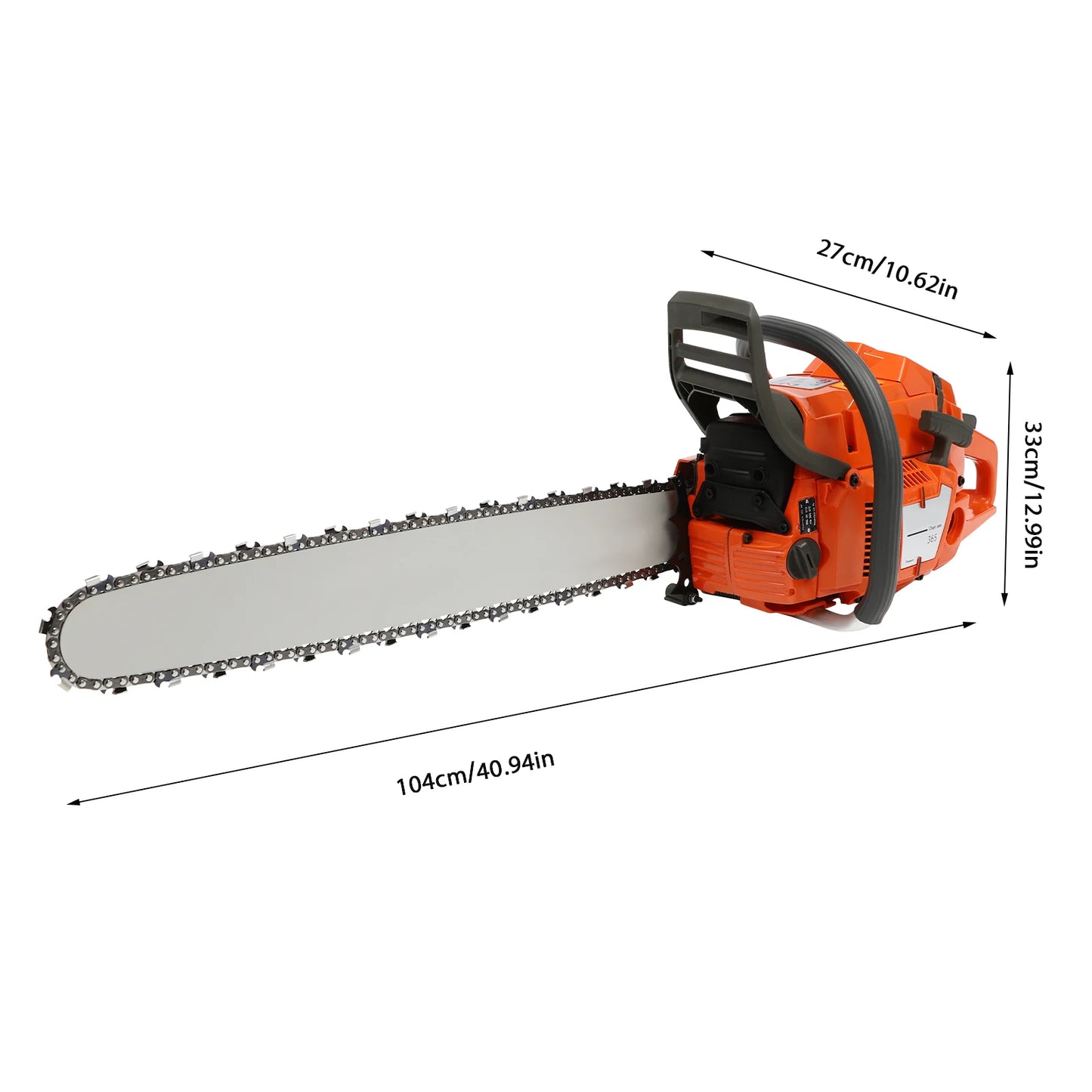 65cc 2-Cycle Gas Powered Chainsaw 24-Inch Guide Bar 3.4KW Gasoline Power Chain Saws with Top Handle Tree Trimming Log Cutting