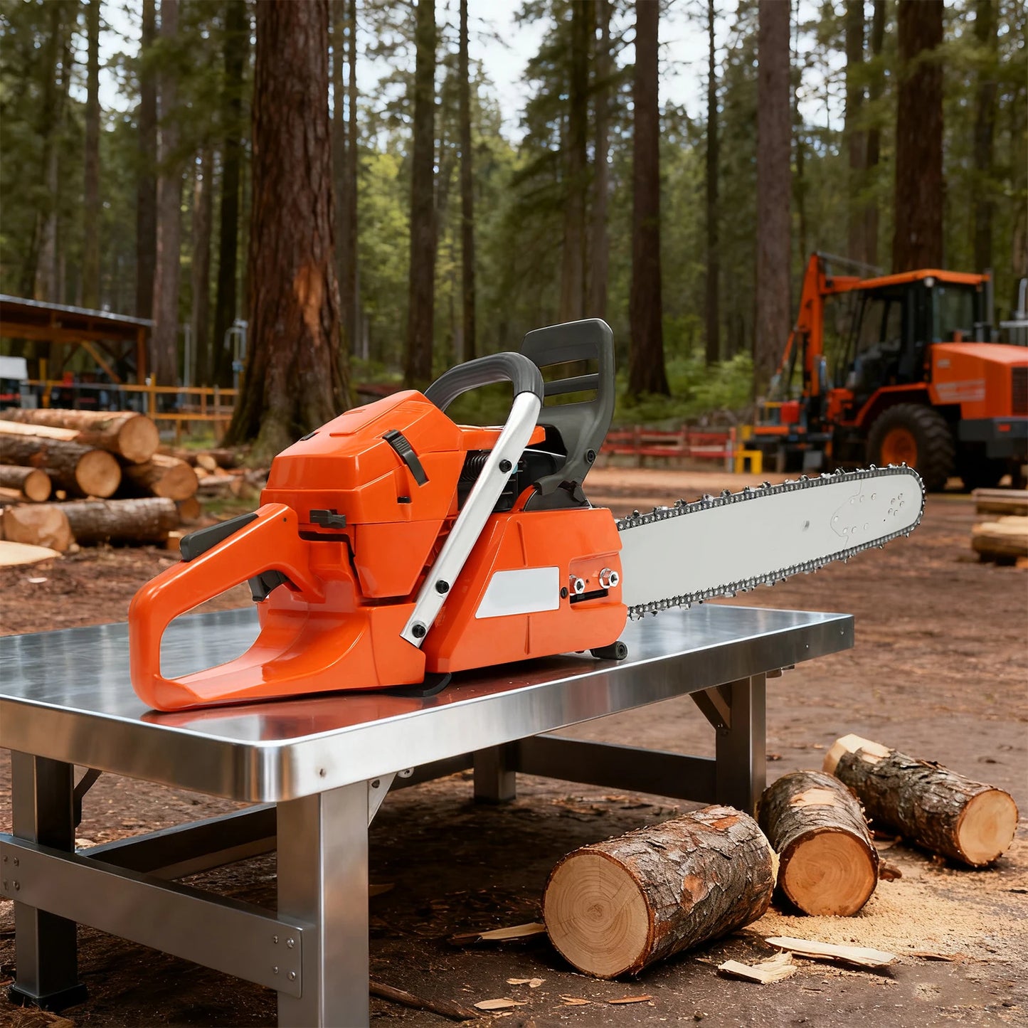 65cc 2-Cycle Gas Powered Chainsaw 24-Inch Guide Bar 3.4KW Gasoline Power Chain Saws with Top Handle Tree Trimming Log Cutting