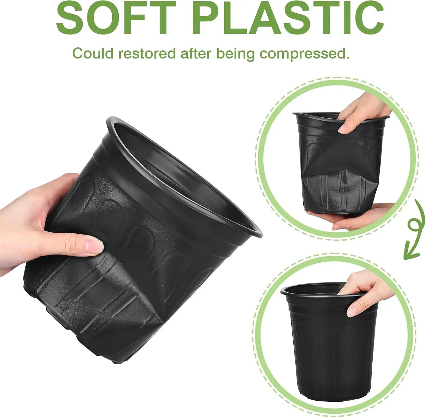 100 Pack 1 Gallon Plastic Plant Pots with Drainage Holes, Ideal for Succulents and Seedlings