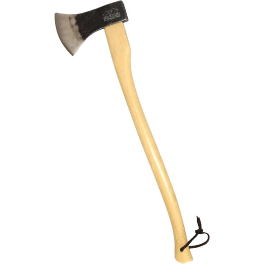 Axes Professional C45 Forged Carbon Steel Hatchet - Hickory Handle with Leather String - Ideal for Firewood, Splitting