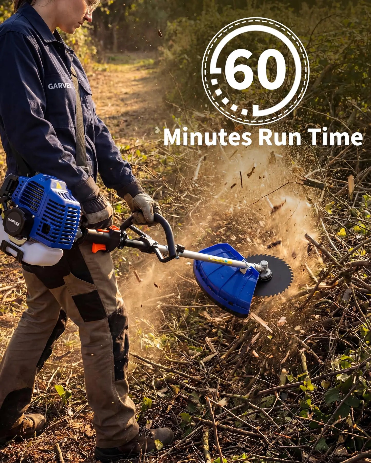 43CC 52CC Gas Weed Eater 3-in-1 Weed Wacker String Trimmer 2-Cycle Brush Cutter Quick Start Yard Tool With Shoulder Strap