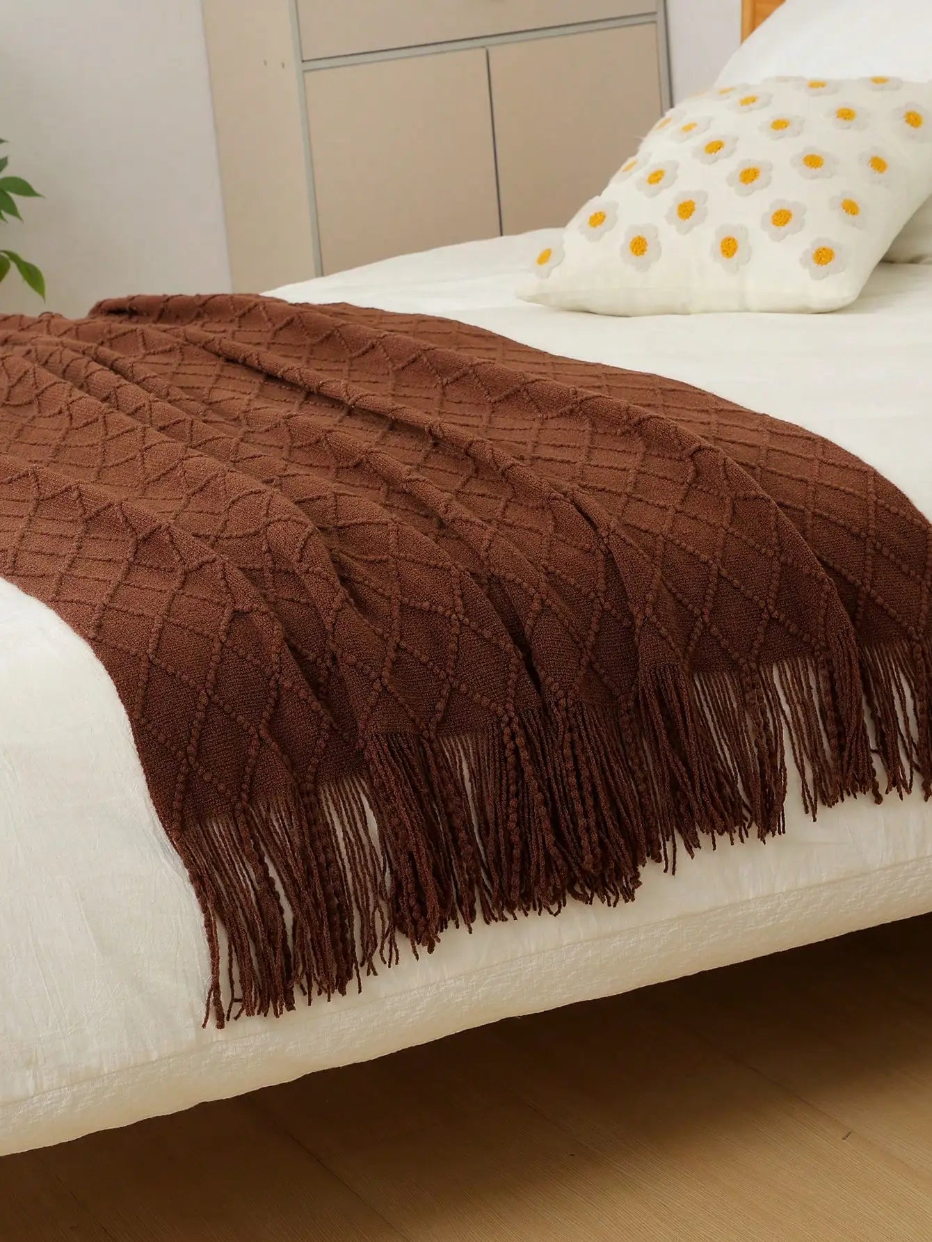 1pc Knitted Blanket, Sofa Throw Rug, Bedspread, Shawl For Napping At Office, Summer Use