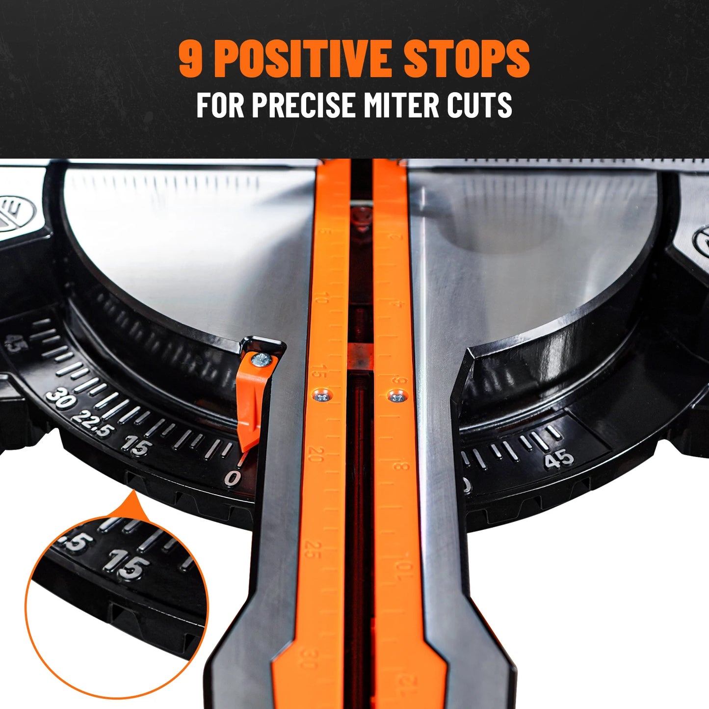 12-In Dual-Bevel Sliding Miter Saw, 3800RPM, 4.2x13in Cut, Laser Guide, 0-45° Bevel/Miter, 9 Stops, 15A Corded