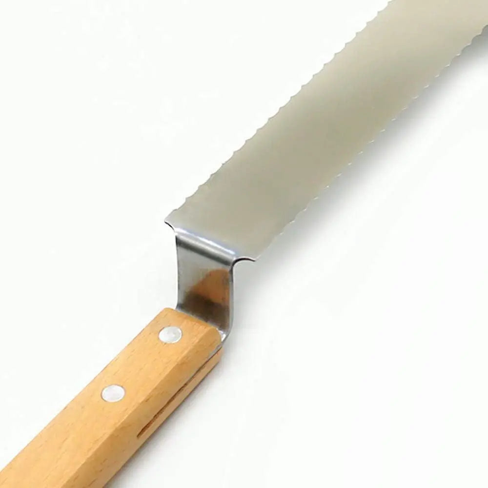 Serrated Stainless Steel Unping Knie Tool with Wooden Handle for Hive Maintenance