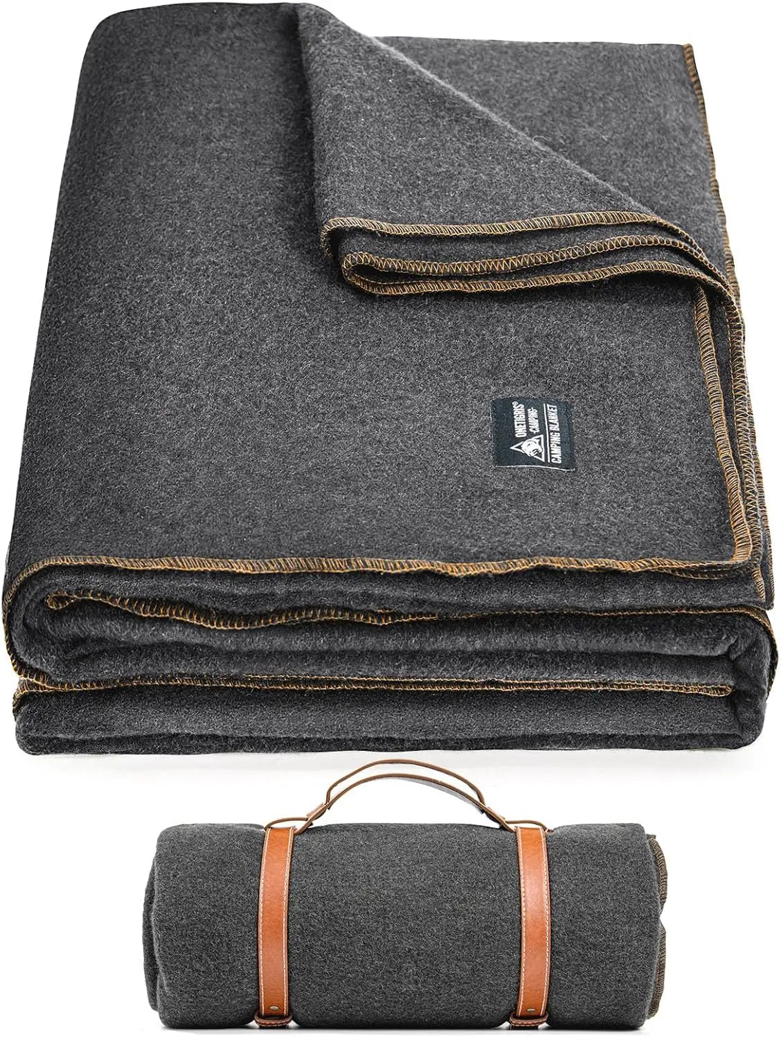 Wool Blanket,Wool Camping Blanket Warm, Thick, Washable, Large Car Blanket Great for Camping
