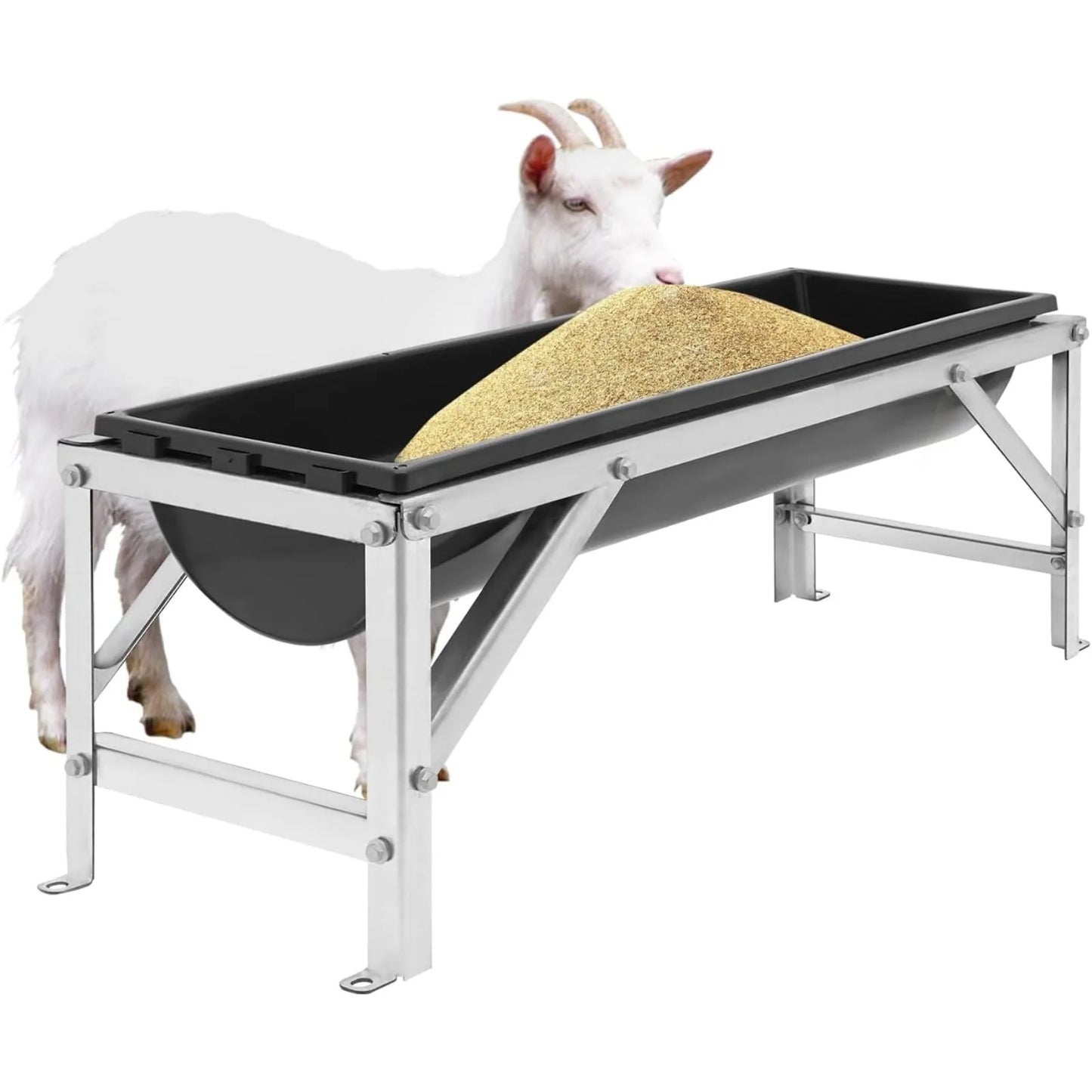 39inch Long Large Capacity Feeder, Livestock Feed Trough, Feed Trough with Stand, Easy To Clean, for Goats, Sheep, Pigs, Cows