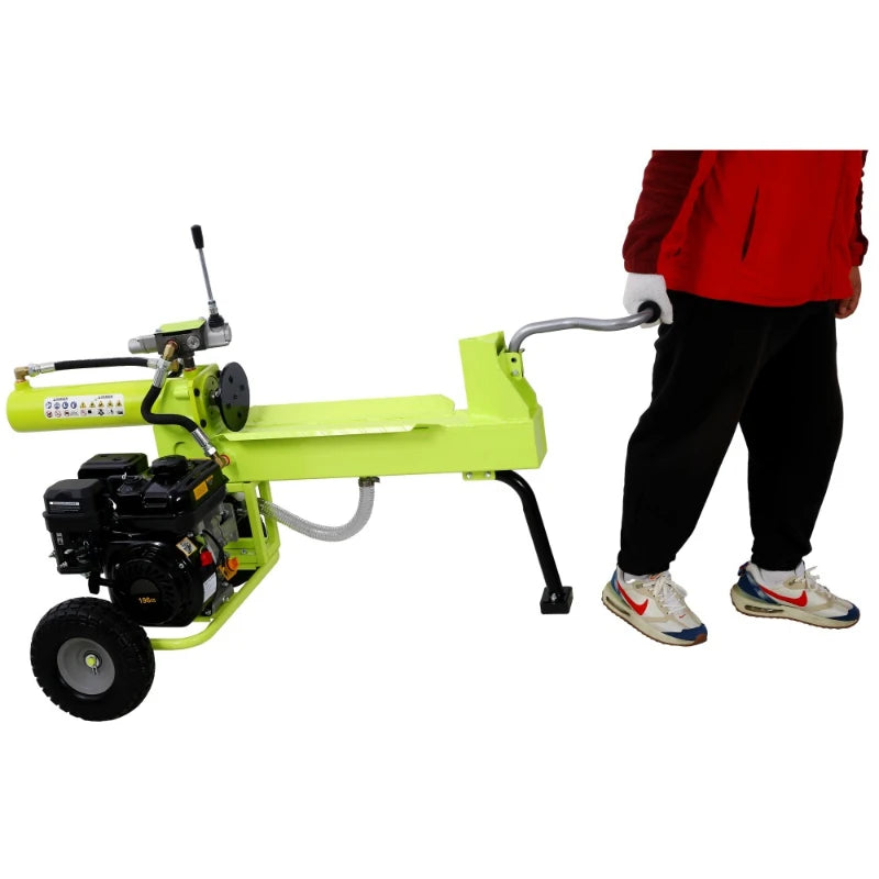 Portable 20 Ton Hydraulic Log Splitter, 7HP Gas Engine Auto Return Ram, Solid Steel Wedge Firewood Splitting Machine for Forestry & Firewood Harvest