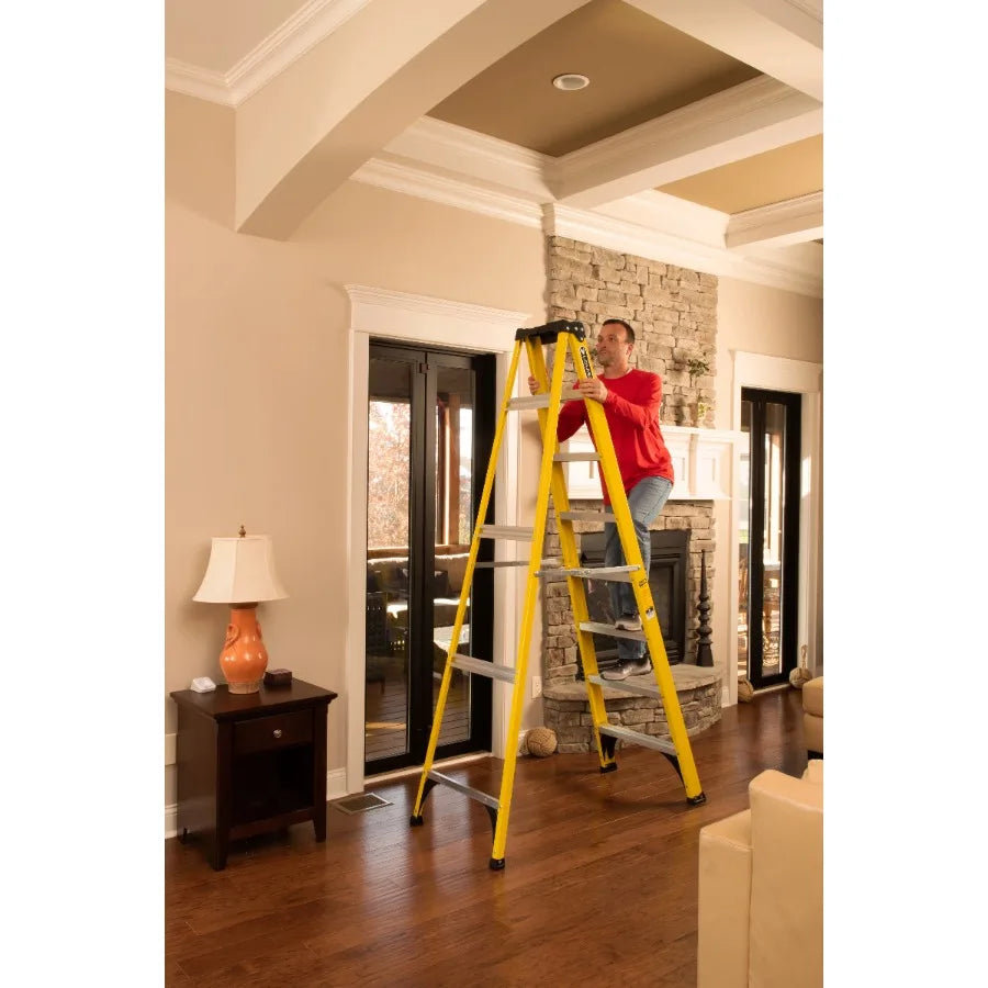 Ladder 8' Fiberglass Step Ladder, 12' Reach, 250 lbs Load Capacity, W-3118-08
