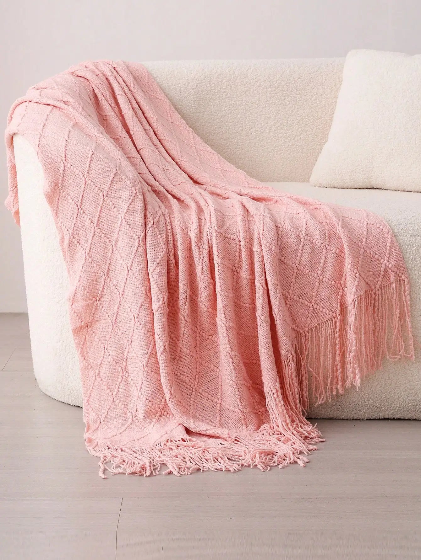 1pc Knitted Blanket, Sofa Throw Rug, Bedspread, Shawl For Napping At Office, Summer Use