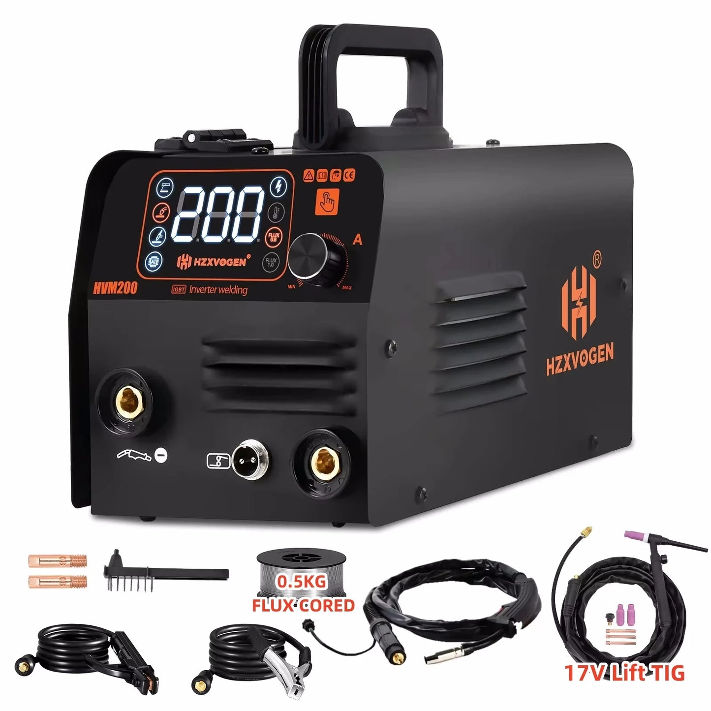 3 in1 MIG/TIG/MMA Semi-Automatic Welding Machine HVM200 Inverter Welder Synergy Tool Non Gas For Gasless Iron Soldering