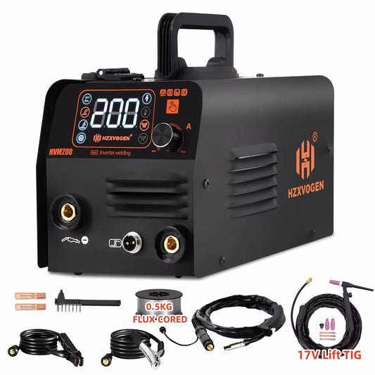 3 in1 MIG/TIG/MMA Semi-Automatic Welding Machine HVM200 Inverter Welder Synergy Tool Non Gas For Gasless Iron Soldering
