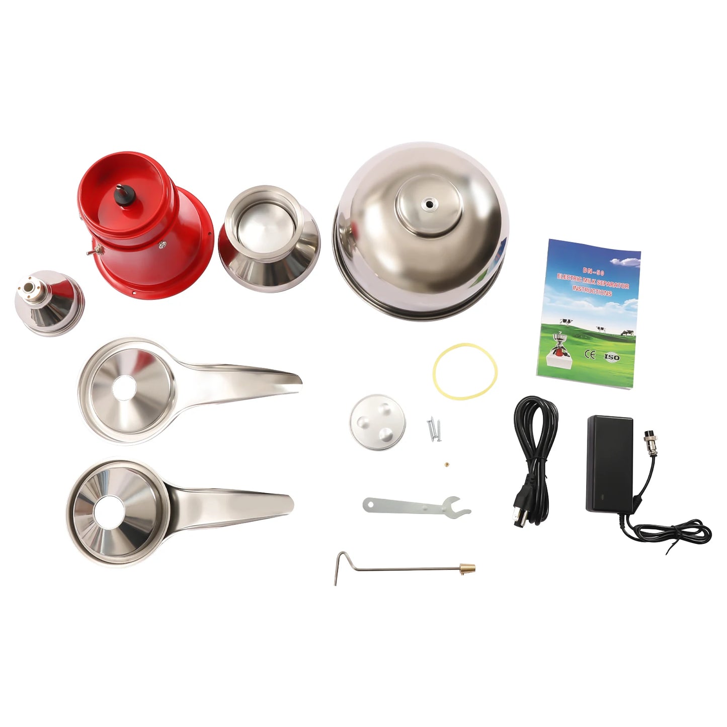 Electric Milk Cream Separator 13.2 Gallons/h Stainless Steel Centrifugal Skimmer Household Butter Milk Skimming Machine