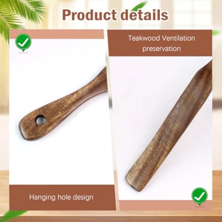 2 Pack Wooden Spatula for Cng Sourdough Spurtle Spatula With Hanging Holes Wooden Dowel for Sourdough Kitchen Tools for Ferment