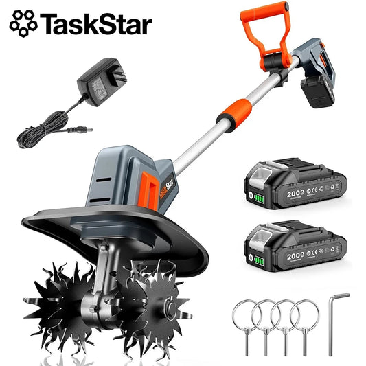 Cordless Electric Tiller Garden Cultivator Lightweight Soil Digger Garden Weeding Rotavator Fit Makita 18V Battery Pin