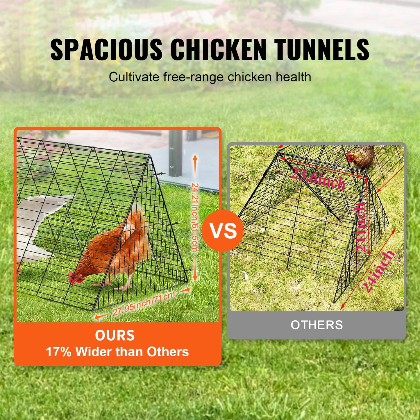 Chicken Tunnels 157.5 x 39.4 x 24.2 in Chicken Tunnels for Yard Portable Chicken Tunnels for Outside Corner Frames