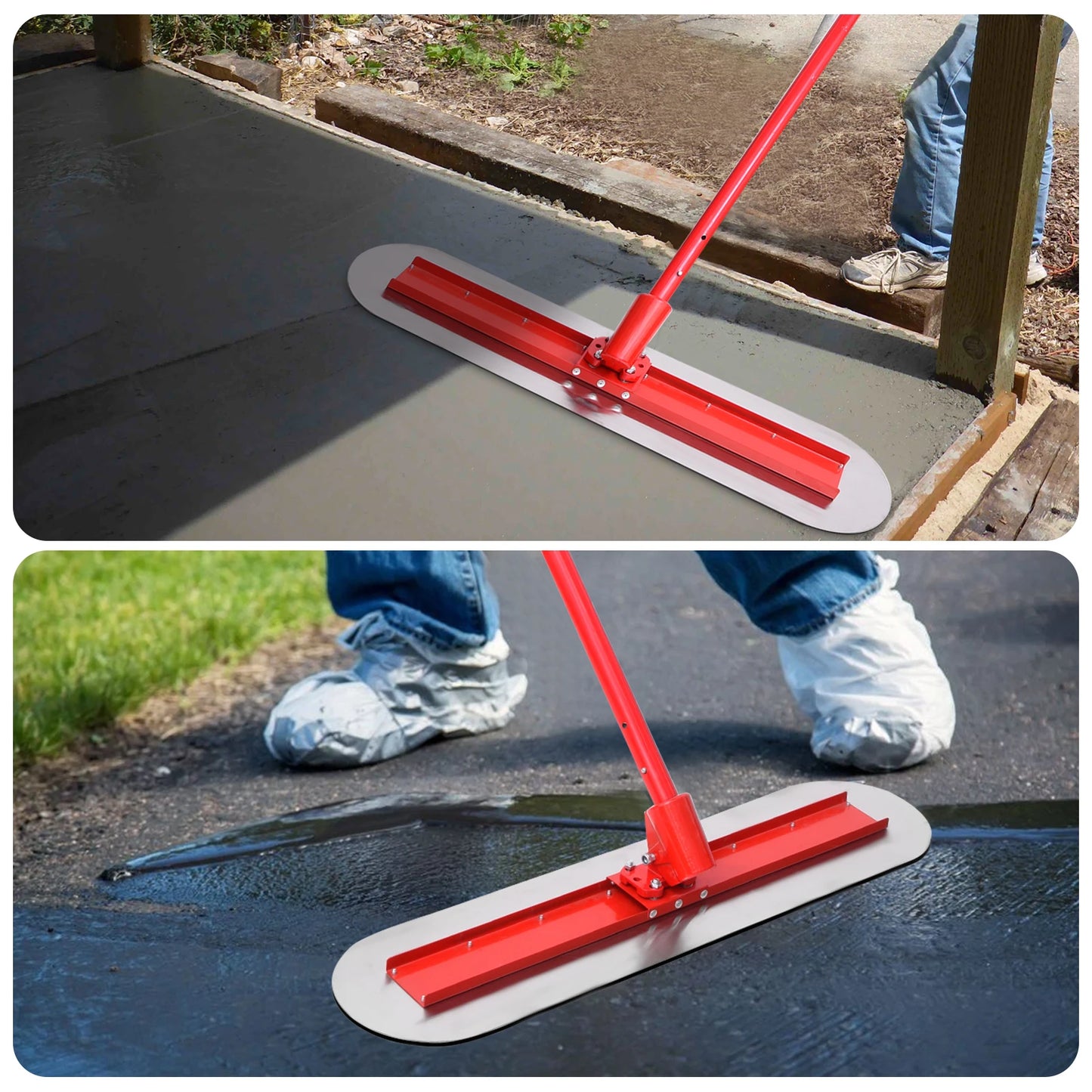 Concrete Float Finishing Tools With Handle, Heavy Duty Concrete Finishing Broom Bull Float Kit Replacement, Cement Resurfacing Smoothing Tool Long Handle 60 Inch for Domestic Industrial Surface Curing