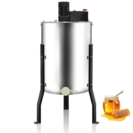 Electric honey extractor for apiary farm business use: stainless steel honeycomb drum adjustable 4/8-frame capacity centrifuge