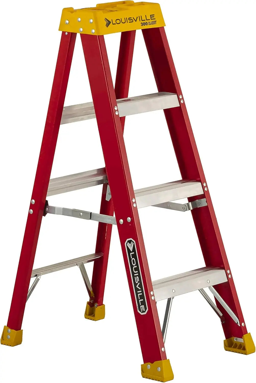 4-Foot Fiberglass Step Ladder, 300-Pound Capacity, Type IA, Heavy Duty