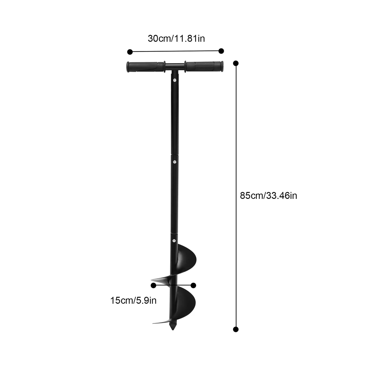 6"x 33.46" Manual Garden Hole Digging Drill Bit Hand Drill Auger Post Hole Digger for Planting,Bulb,Flower,Tree,Seedlings