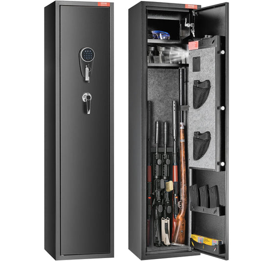 3-8 Rifles Gun Safe w/ Digital Keypad & Lock Gun Storage Cabinet with Removable Storage Shelf for Home Long Gun Pistols