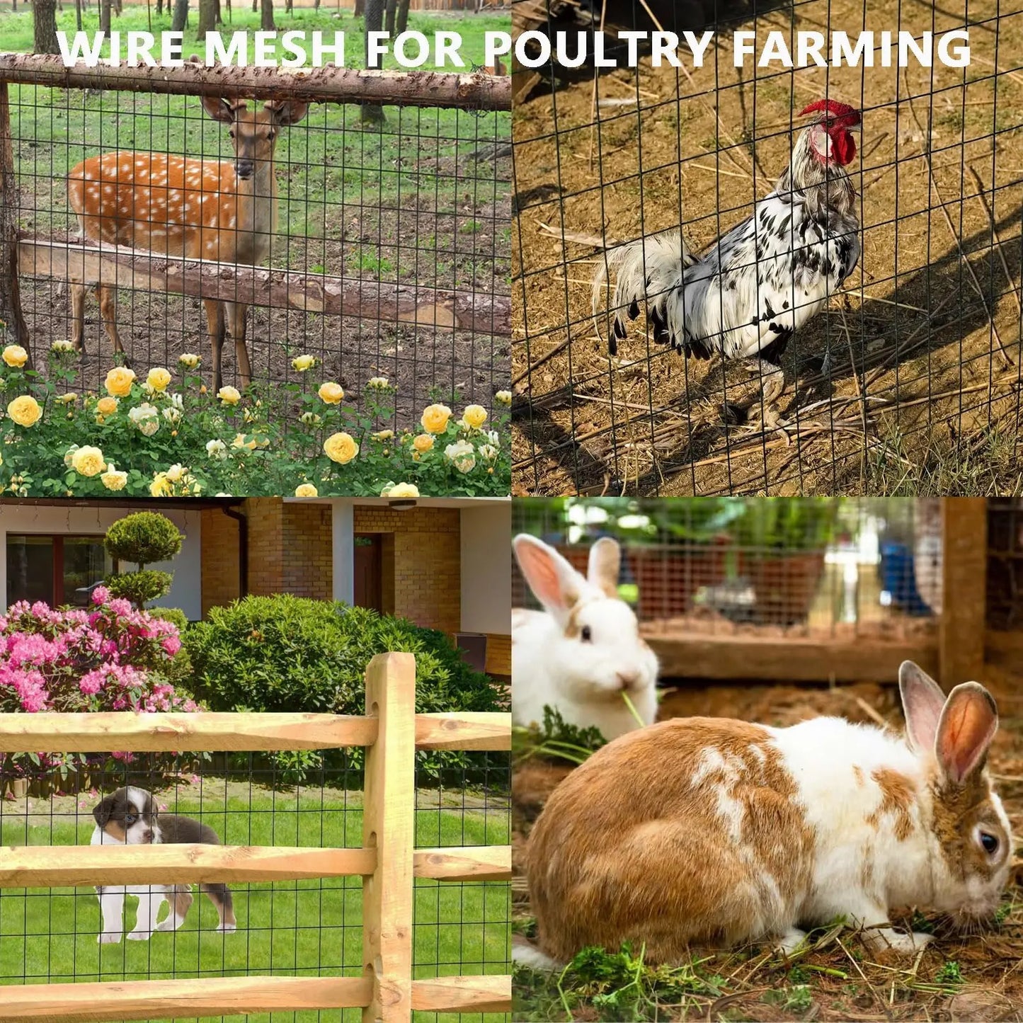 Hardware Cloth 2"x3" Mesh Roll, 16 Gauge Hot-Dipped After Welding Chicken Wire for Animal Fencing, Garden Plant Supports