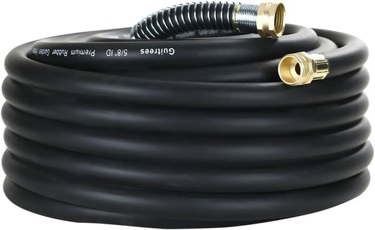 50FT 5/8 Heavy Duty Rubber Garden Hose, 300psi Working, Hot/Cold Water, Durable for Gardening & Construction