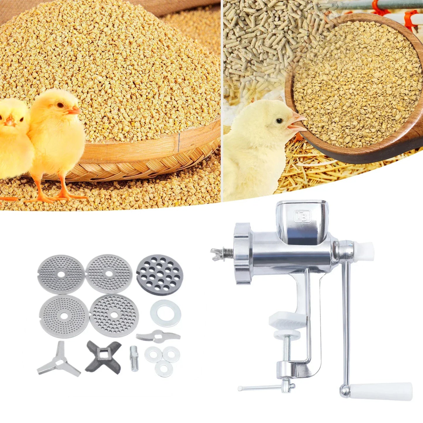 Stainless Steel Pet Food Granulator, Manual Animal Feed Pellet Machine, Fishing Bait, Dog Cat Bird Fish, Portable Pellet Mill