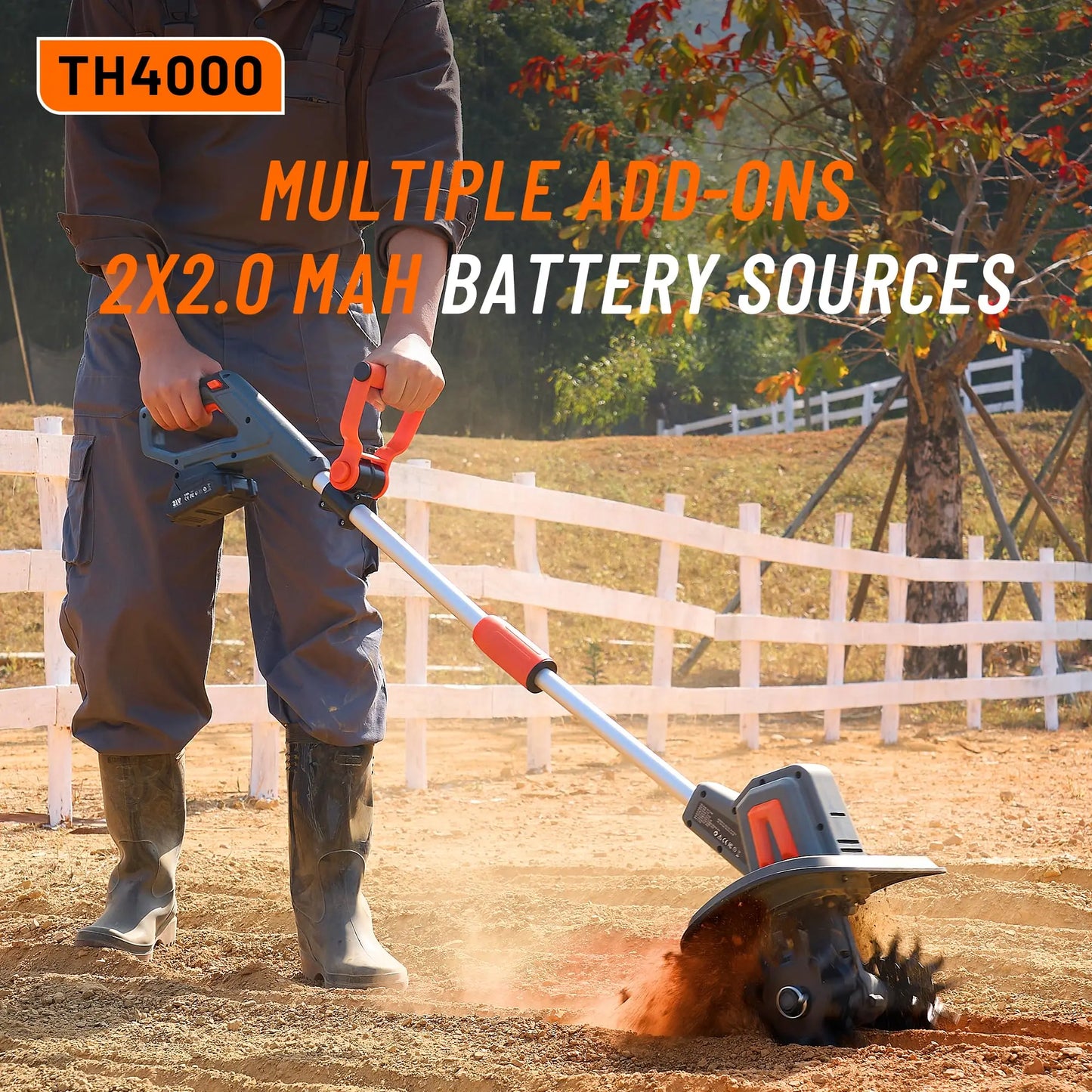 Cordless Electric Tiller Garden Cultivator Lightweight Soil Digger Garden Weeding Rotavator Fit Makita 18V Battery Pin