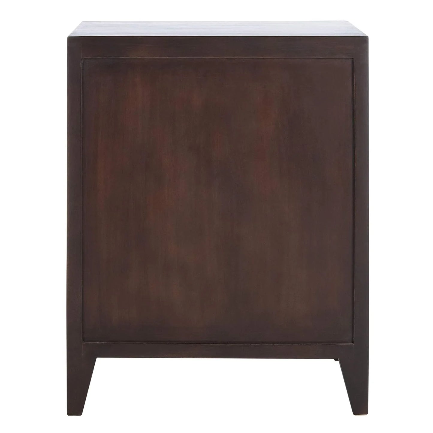 Carved Mango Wood Single Door Nightstand Brown Artisan Bedroom Side Table, Customized