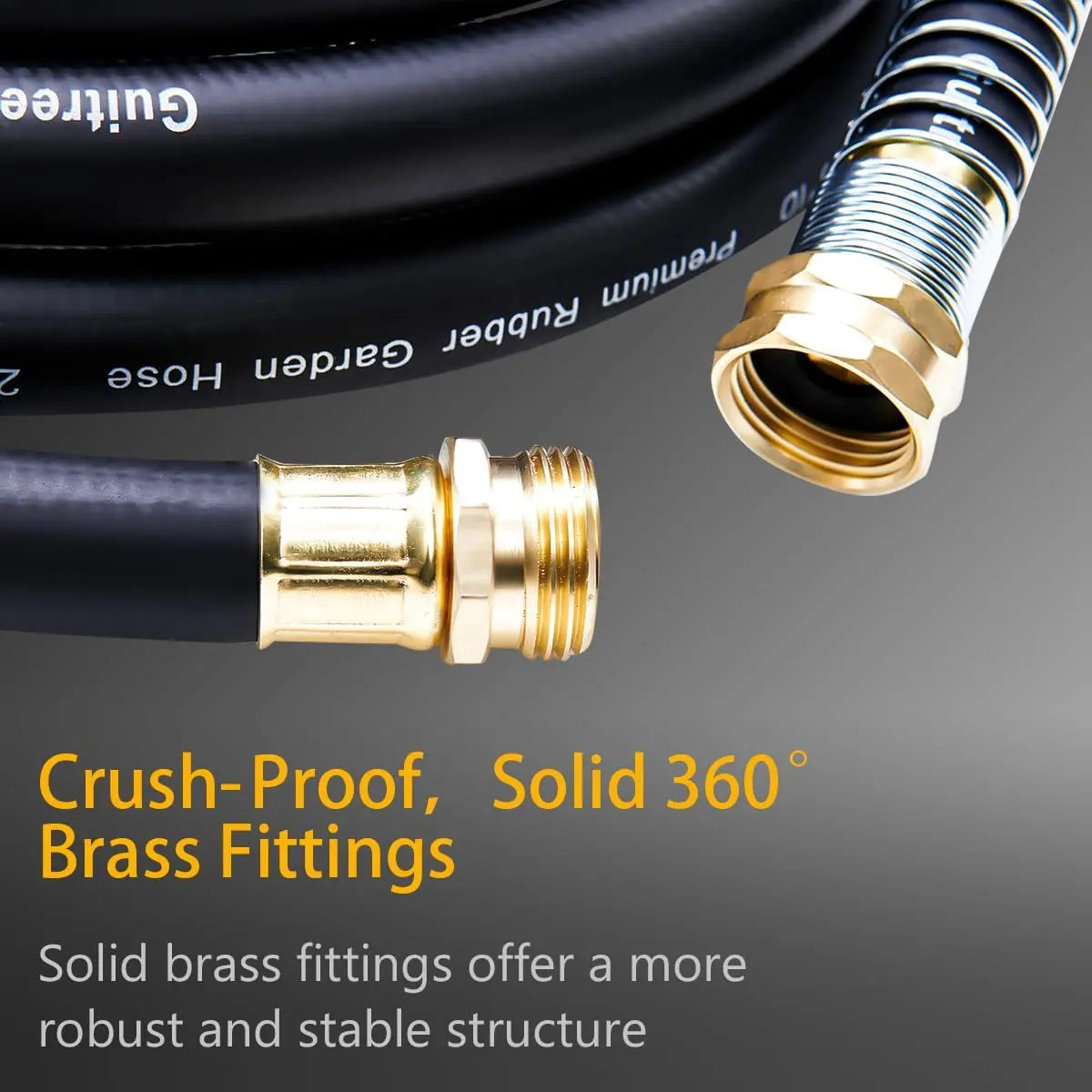 50FT 5/8 Heavy Duty Rubber Garden Hose, 300psi Working, Hot/Cold Water, Durable for Gardening & Construction