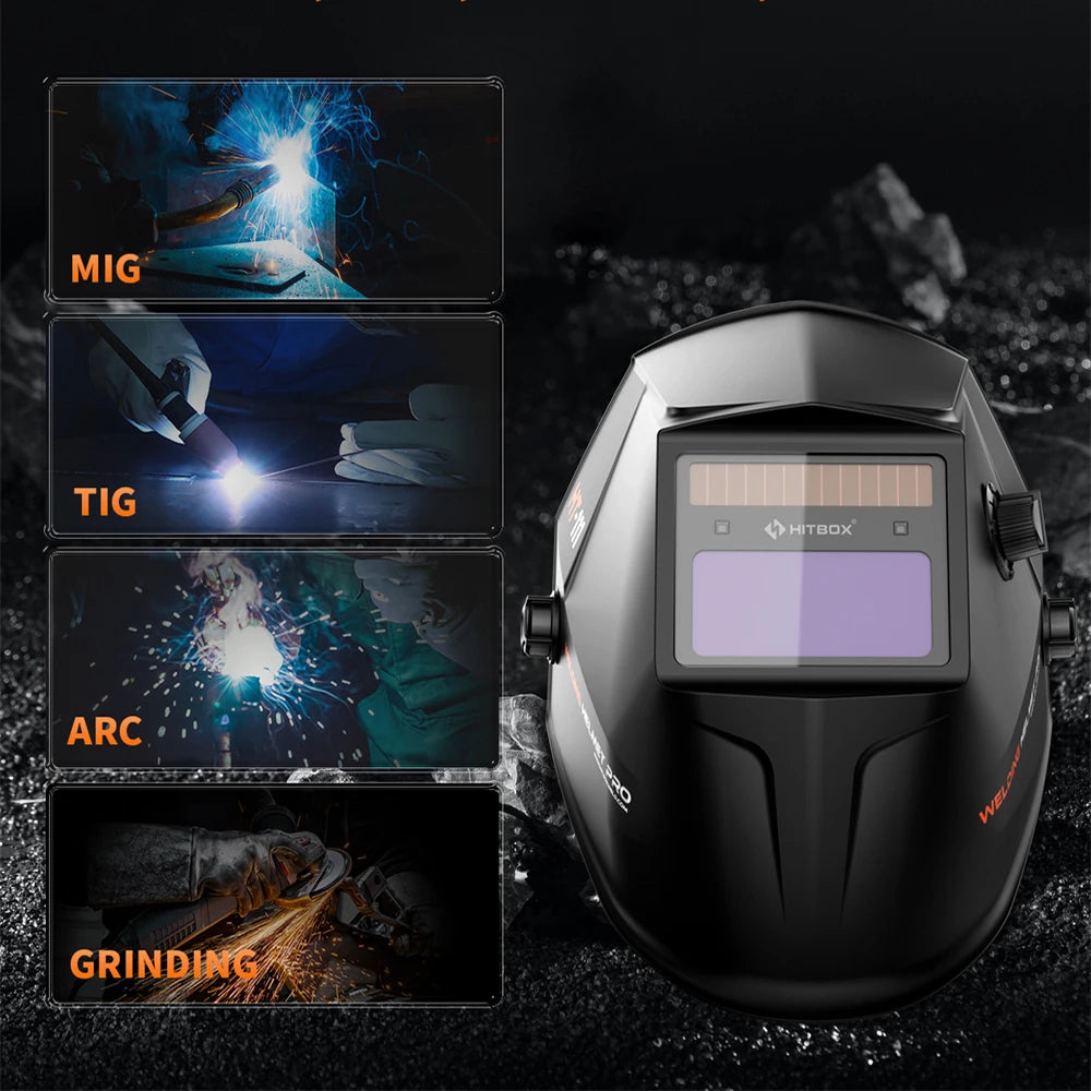 Welding Helmet Auto Darkening Welding Mask For TIG MIG ARC Welder Machine Large View True Color DIN9-13 93*43MM Vision