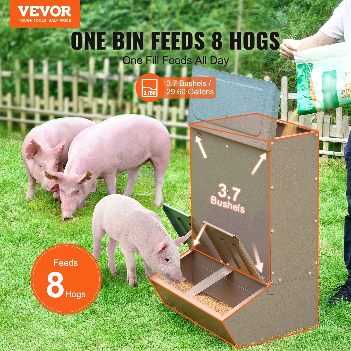 Hog Feeder Heavy Duty Steel Piglets Feeder Multipurpose Trough Creep Feeder Outdoor Livestock Feeder Farm Accessory