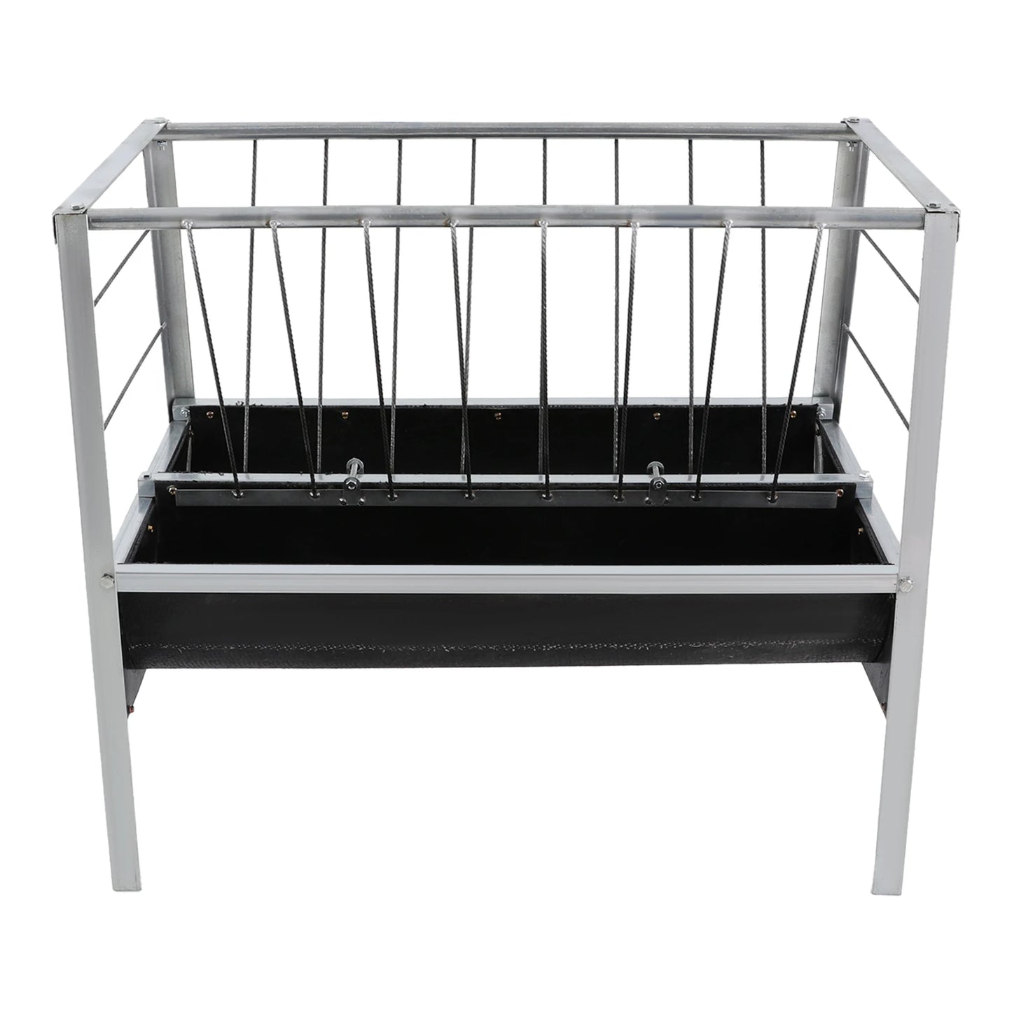Large Capacity 2-in-1 Grain & Hay Feeder for Goats Sheep Horse with Pre-drilled Holes Round Edges Durable Feed Trough
