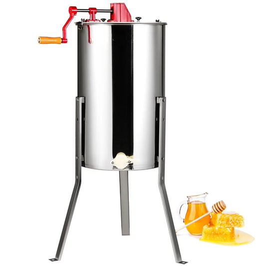 Manual Honey Stainless Steel Beekeeper Extractor Honeycomb Drum Spinner with Lid Adjustable Apiary Centrifuge Equipment