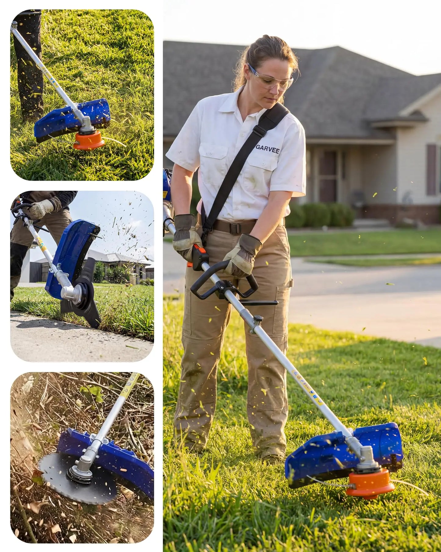 43CC 52CC Gas Weed Eater 3-in-1 Weed Wacker String Trimmer 2-Cycle Brush Cutter Quick Start Yard Tool With Shoulder Strap