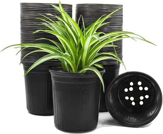 50-Pack 1 Gallon Flexible Plant Nursery Pots, Thickened Soft Plastic for Succulents, Seedlings, Cuttings, Transplanting (Black)