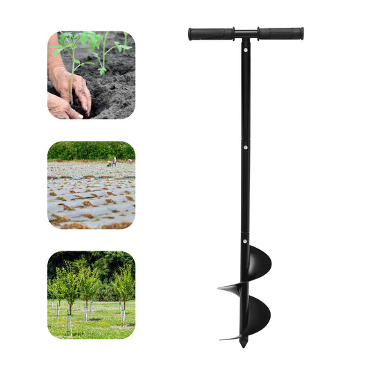 6"x 33.46" Manual Garden Hole Digging Drill Bit Hand Drill Auger Post Hole Digger for Planting,Bulb,Flower,Tree,Seedlings