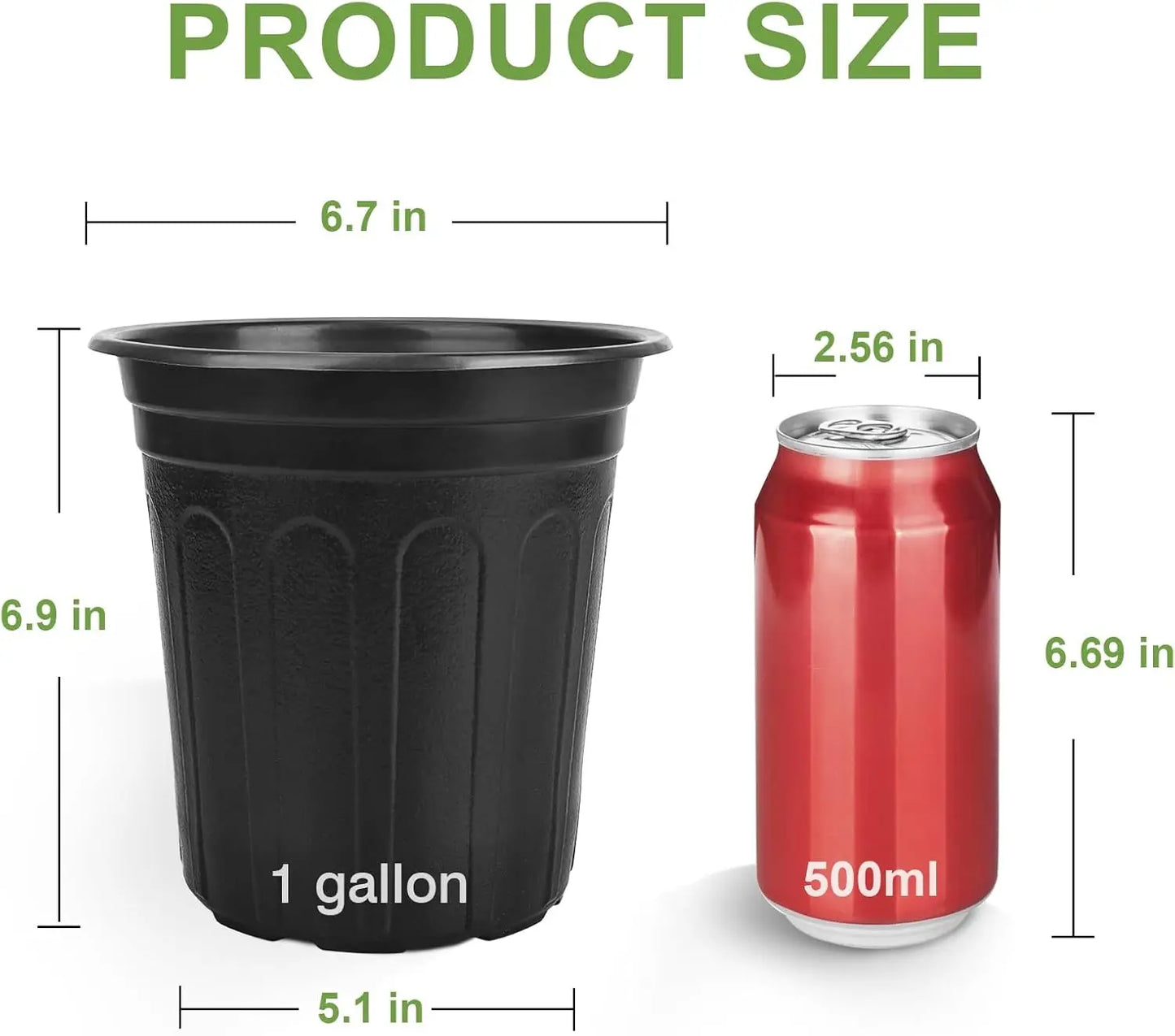 100 Pack 1 Gallon Plastic Plant Pots with Drainage Holes, Ideal for Succulents and Seedlings