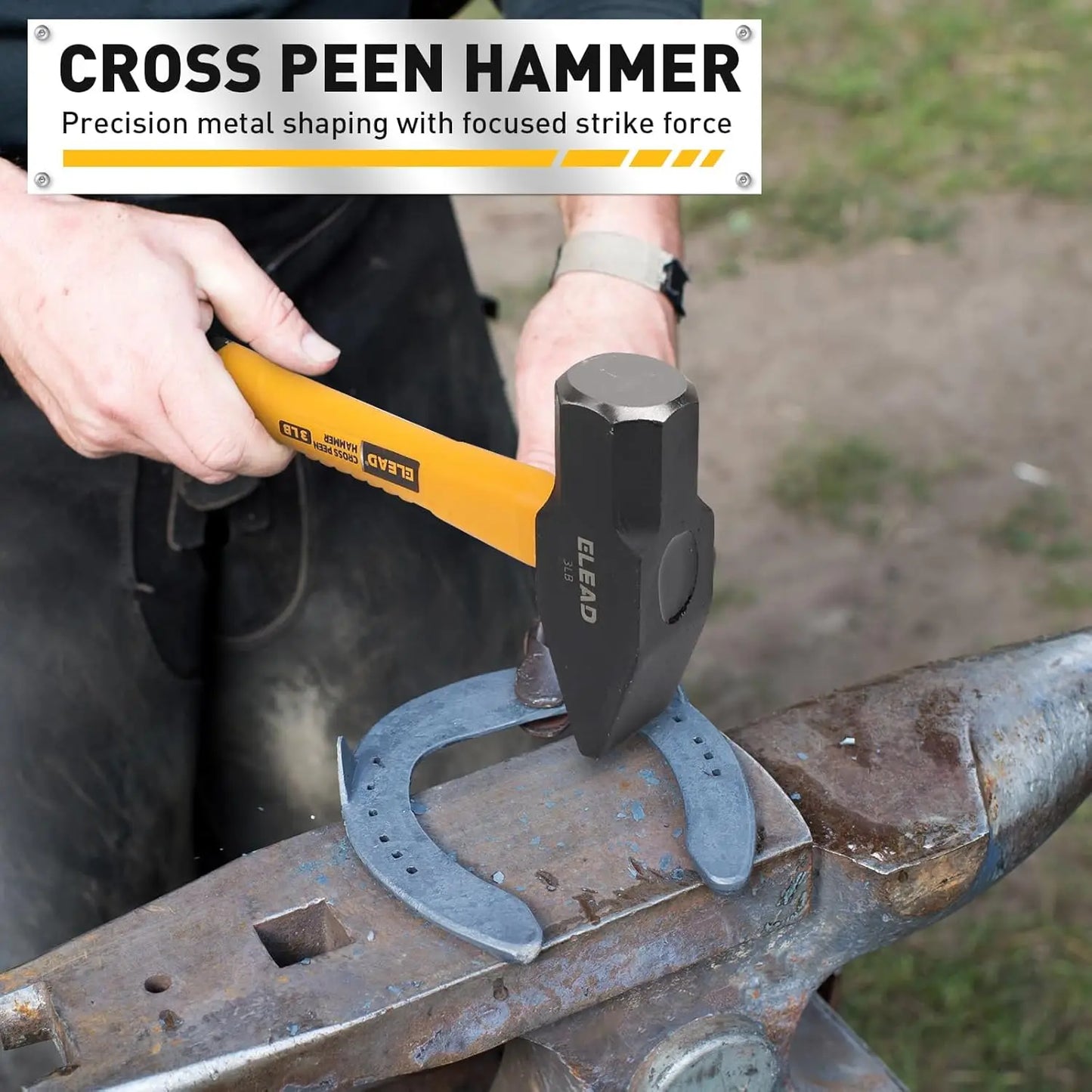 6-Piece Mallet Hammer Set, 32oz Rubber & Ball Peen Hammers, 16oz Ball Peen, 3LB Sledge & Cross Peen, 600g Wood Split Ax