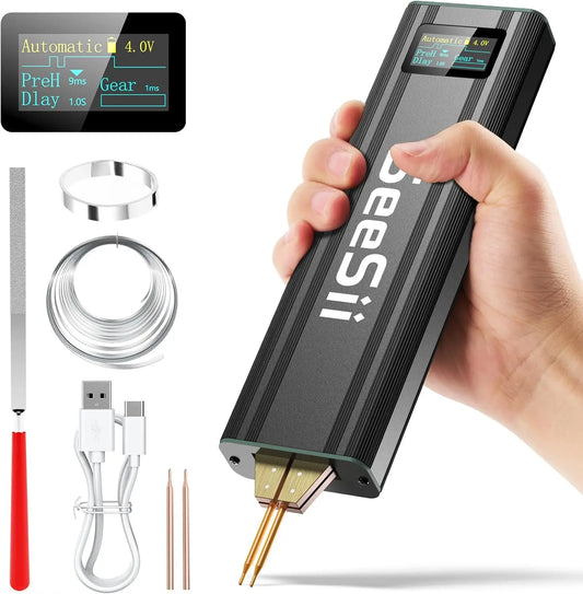 80 Gears Mini Portable Spot Welder Spot Welder with Digital Display Upgraded Handheld Welding Nickel Sheets 0.1-0.2mm