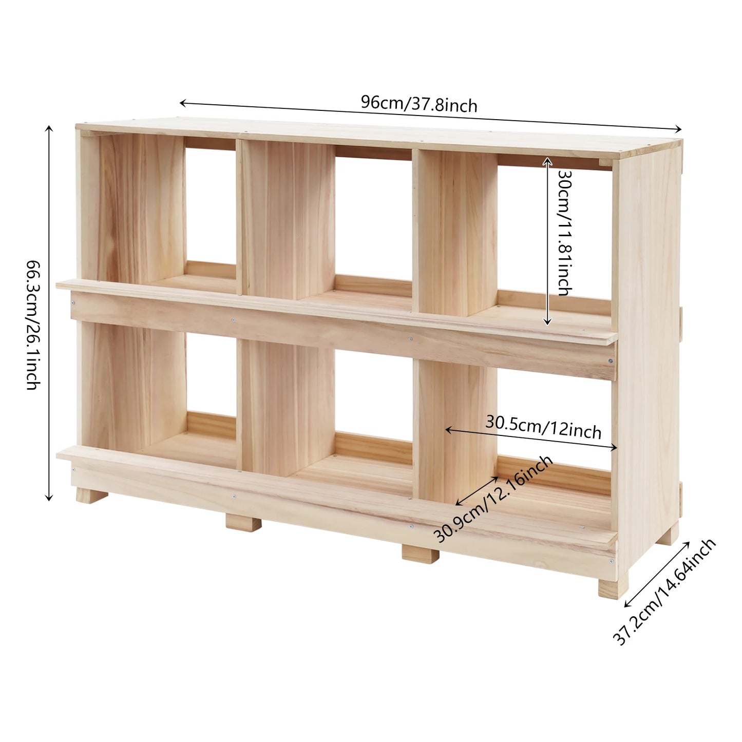 6 Compartment Wooden Chicken Nesting Box Solid Log Wood Impact Wear Resistant Stable Rectangular Frame 6 Hole Timber Hen Laying Crate Single 12in Large Cubbies 6 Grid Wood Poultry Egg Laying House For Backyard Farm Hatchery