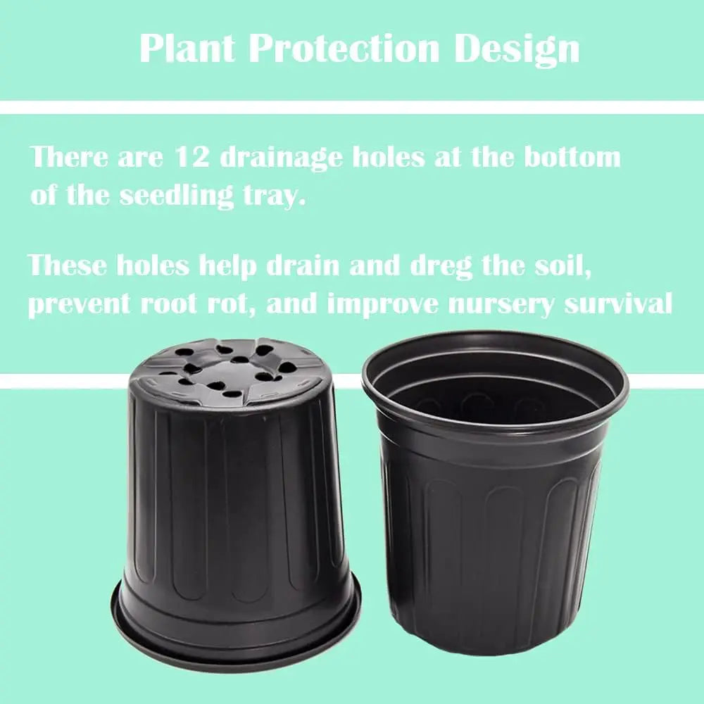 50-Pack 1 Gallon Flexible Plant Nursery Pots, Thickened Soft Plastic for Succulents, Seedlings, Cuttings, Transplanting (Black)